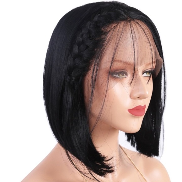 ?HEDI 10”1B BLACK LACE FRONT BOB Wig W/Baby Hairs